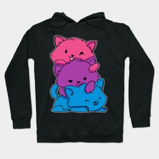 bisexual lgbt cat pride flag kawaii Hoodie